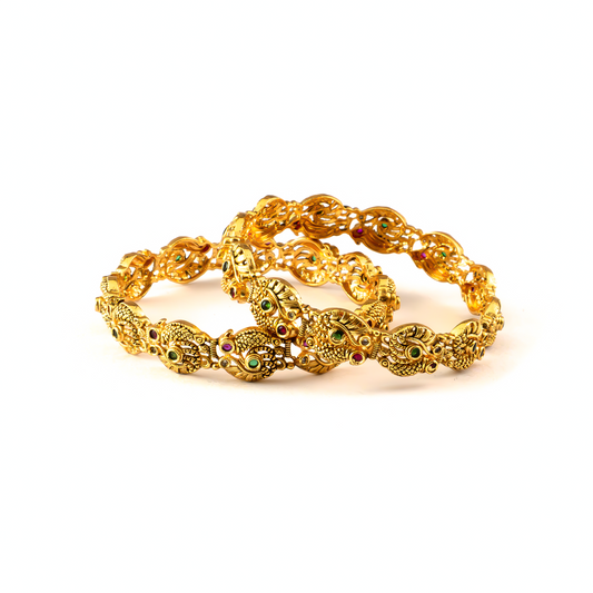 Opulent Vintage Charm bangles in 24K gold plated finish – view 2 of 4