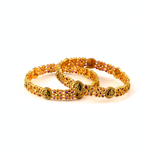 Antique Royal Elegance bangles in 24K gold plated finish – view 2 of 4