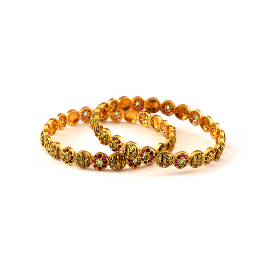 Temple Style bangles in 24K gold plated finish – view 6 of 8