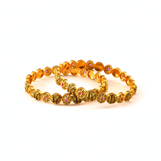 Temple Style bangles in 24K gold plated finish – view 2 of 8