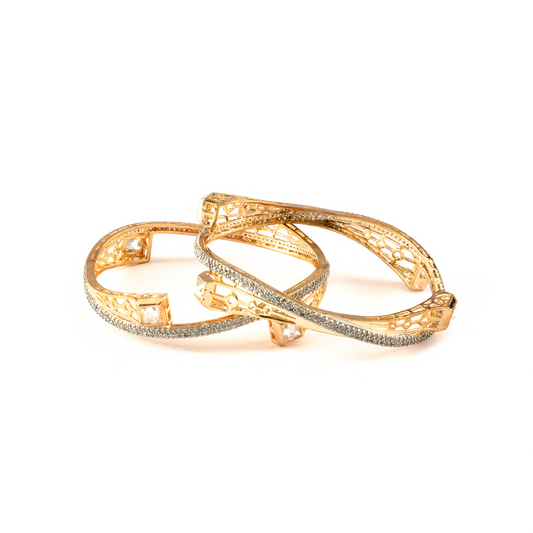 Starlight Swirl bangles in gold plated finish – view 2 of 4