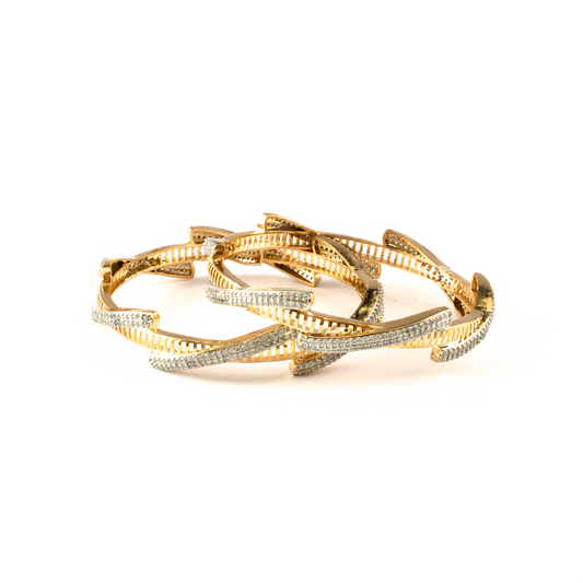 Luminary Gold Orbit bangles in gold plated finish – view 2 of 4
