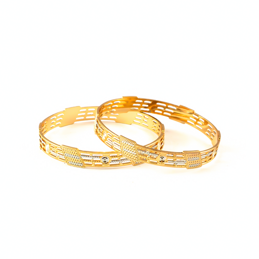 2-Tone CNC Bole Churiyan bangles in gold plated finish – view 2 of 4
