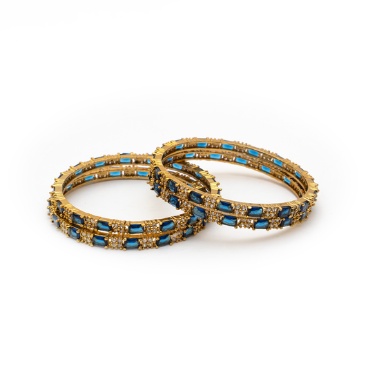 Mehndi Glam CZ bangles in 18K gold plated finish with cubic zirconia (CZ) stones – view 14 of 28