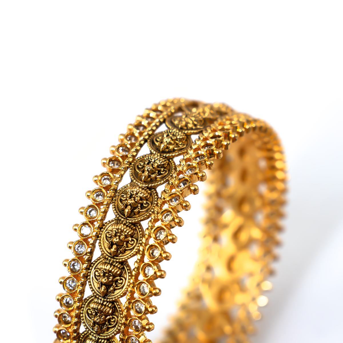 Antique Traditional bangles in 24K gold plated finish – view 4 of 4