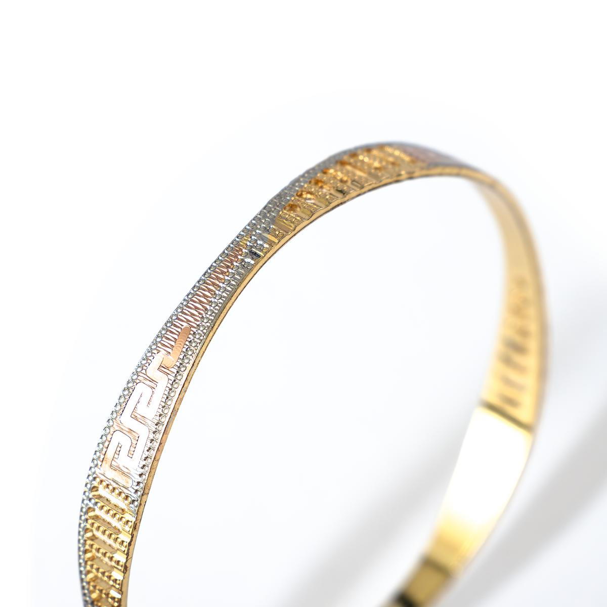Aura Tri-Tone CNC bangles in gold plated finish – view 4 of 4