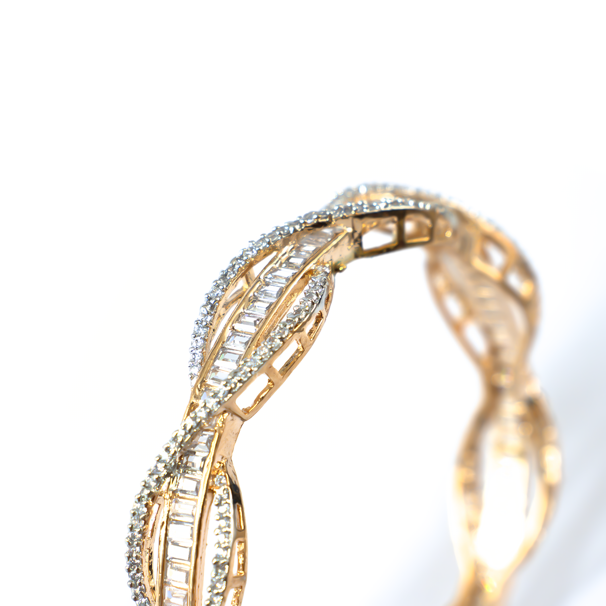 Gilded Halo Stone bangles in gold plated finish – view 4 of 4