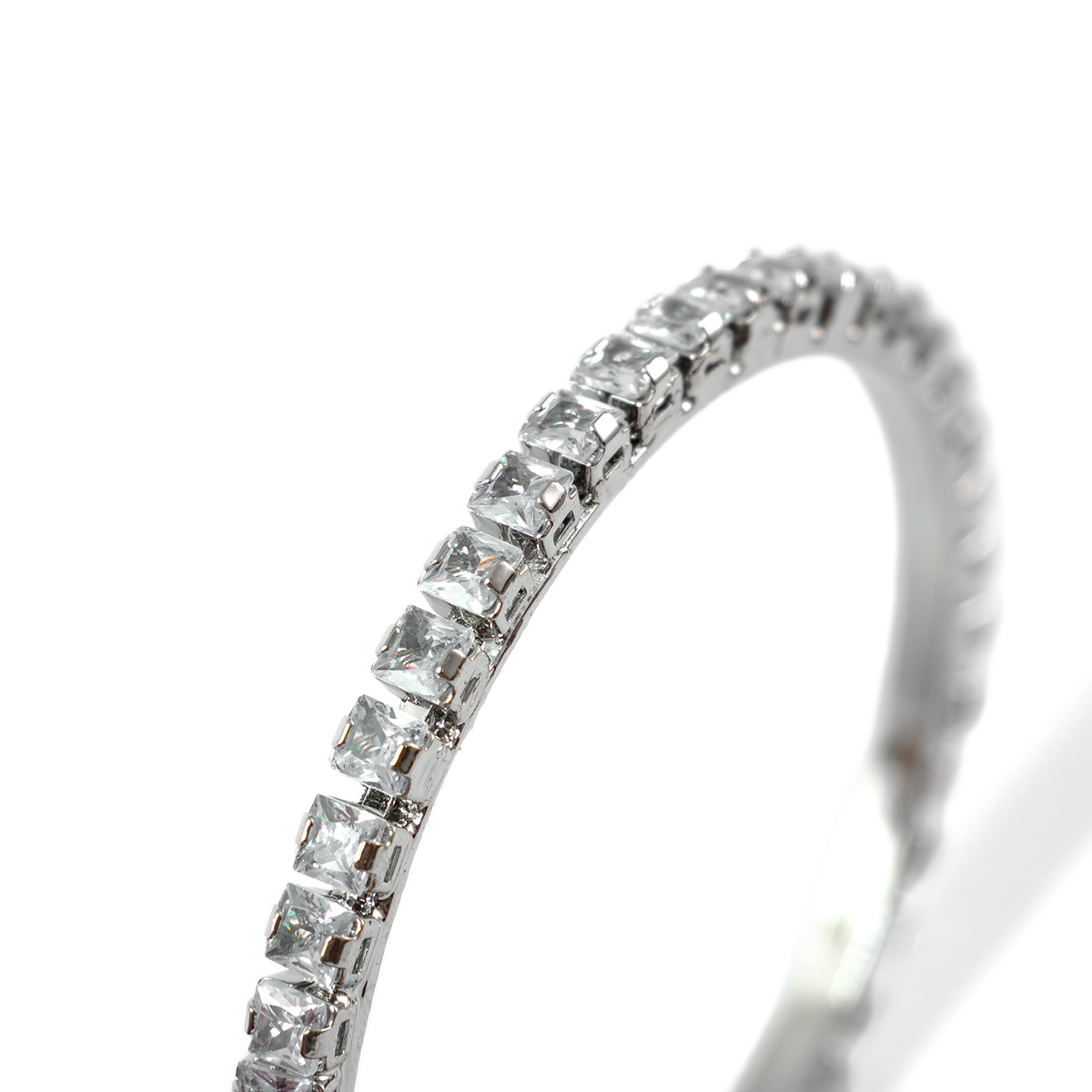 Space Square Crystal bangles in silver plated finish with shining crystal stones – view 4 of 4