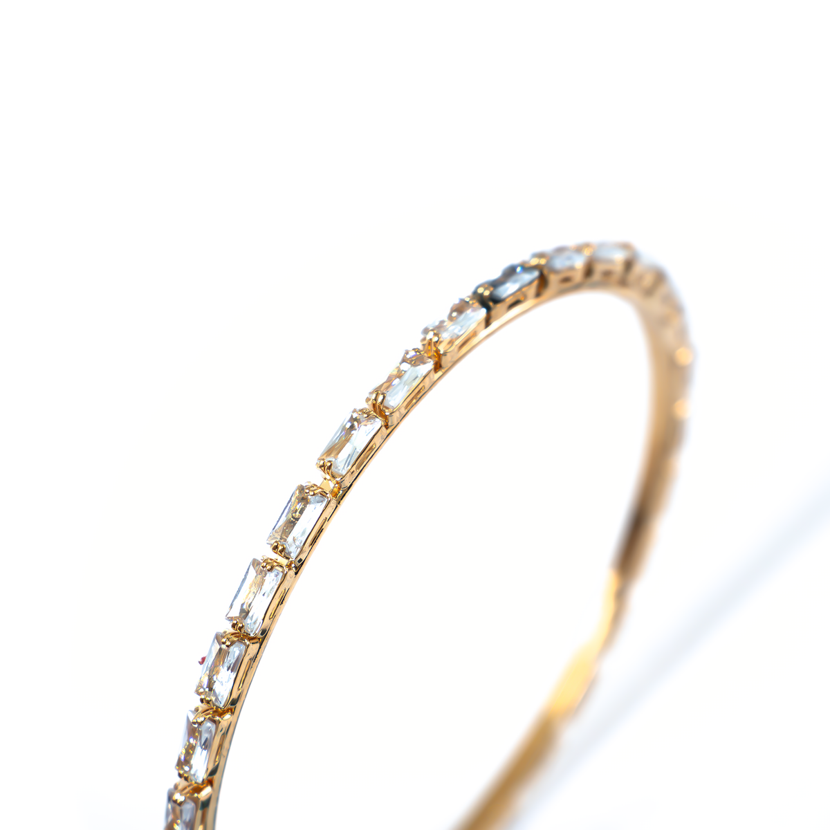 Rectangular Crystal bangles in gold plated finish with shining crystal stones – view 4 of 4