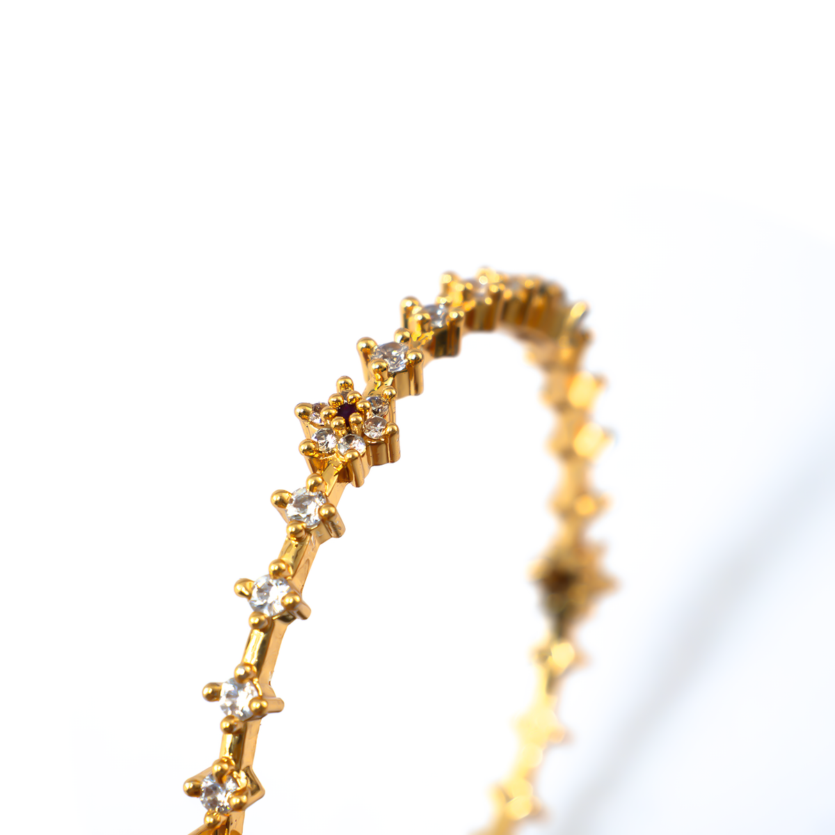 Elite Ruby & White Stone bangles in 24K gold plated finish with ruby-red stones – view 4 of 4