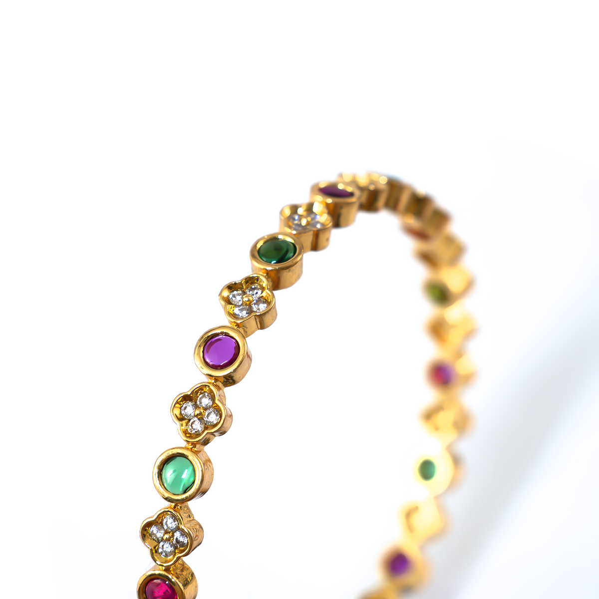 Regal Grace AD bangles in 24K gold plated finish with sparkling American diamond (AD) stones – view 4 of 4