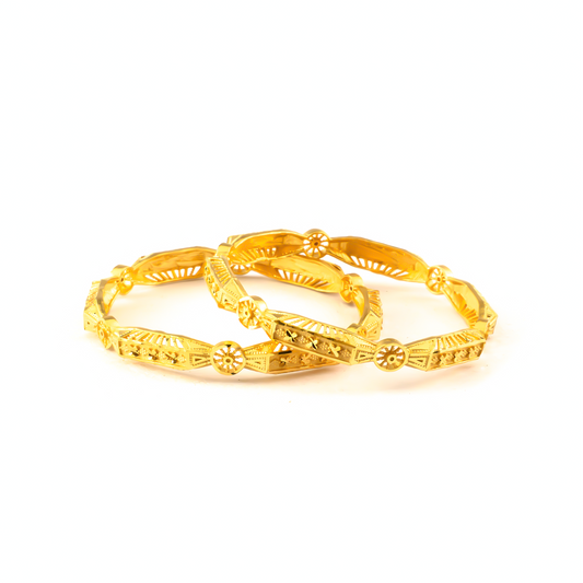 Forming Modern Minimalist bangles in 22K gold plated finish – view 2 of 4