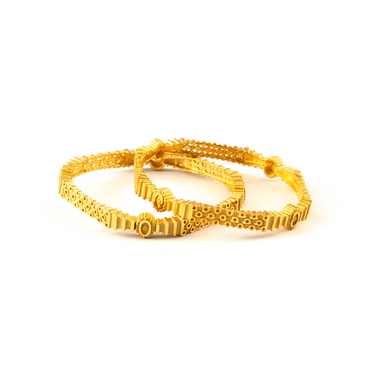 Forming Everyday Elegance bangles in 22K gold plated finish – view 2 of 4
