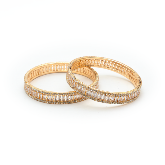 Night Shine Crystal bangles in gold plated finish with shining crystal stones – view 2 of 4