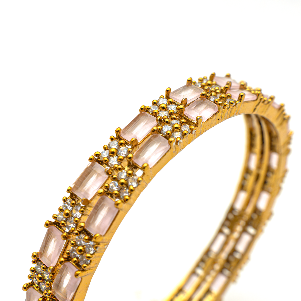 Mehndi Glam CZ bangles in 18K gold plated finish with cubic zirconia (CZ) stones – view 28 of 28