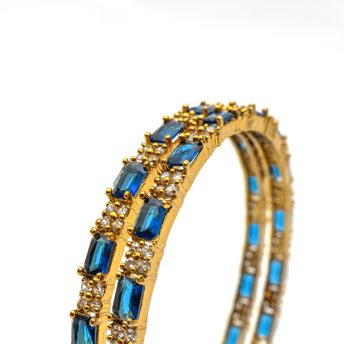 Mehndi Glam CZ bangles in 18K gold plated finish with cubic zirconia (CZ) stones – view 16 of 28