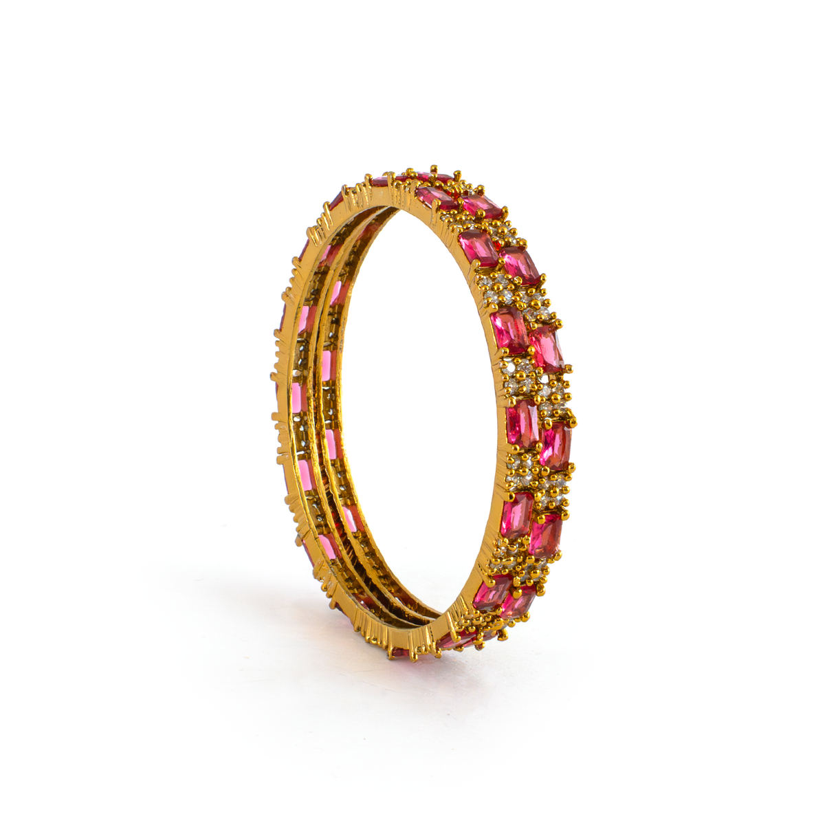 Mehndi Glam CZ bangles in 18K gold plated finish with cubic zirconia (CZ) stones – view 17 of 28