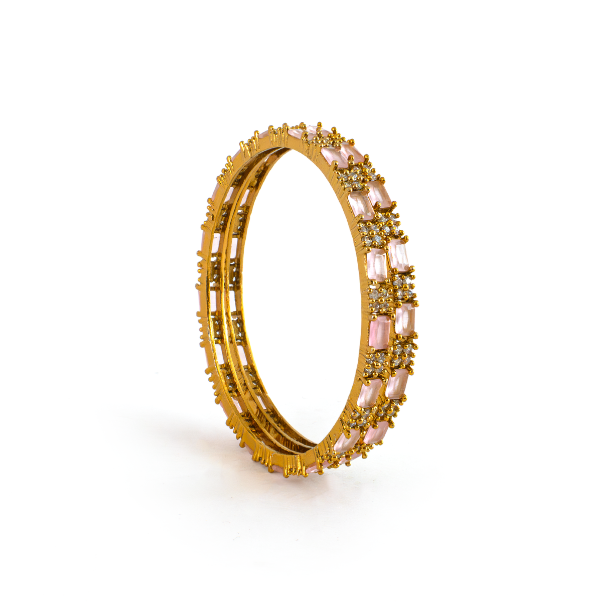 Mehndi Glam CZ bangles in 18K gold plated finish with cubic zirconia (CZ) stones – view 25 of 28