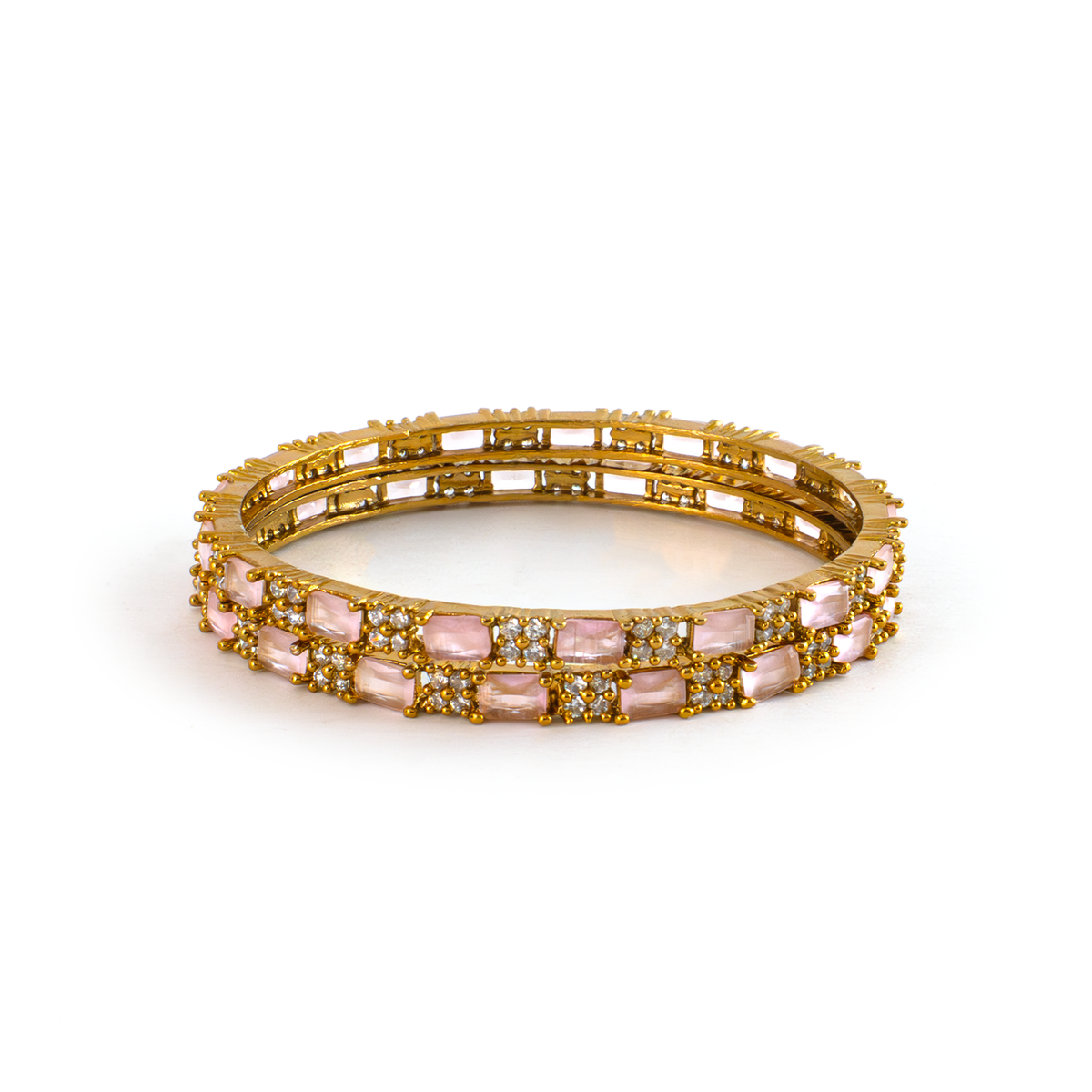Mehndi Glam CZ bangles in 18K gold plated finish with cubic zirconia (CZ) stones – view 27 of 28