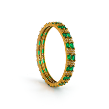 Mehndi Glam CZ bangles in 18K gold plated finish with cubic zirconia (CZ) stones