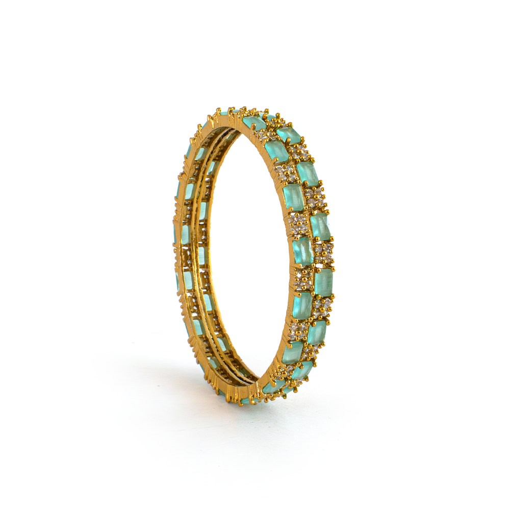 Mehndi Glam CZ bangles in 18K gold plated finish with cubic zirconia (CZ) stones – view 5 of 28