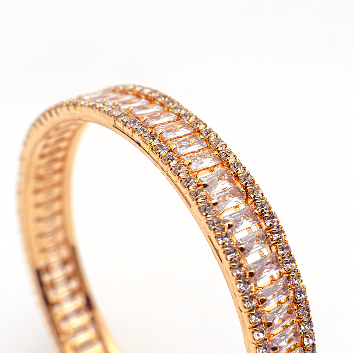 Night Shine Crystal bangles in gold plated finish with shining crystal stones – view 4 of 4
