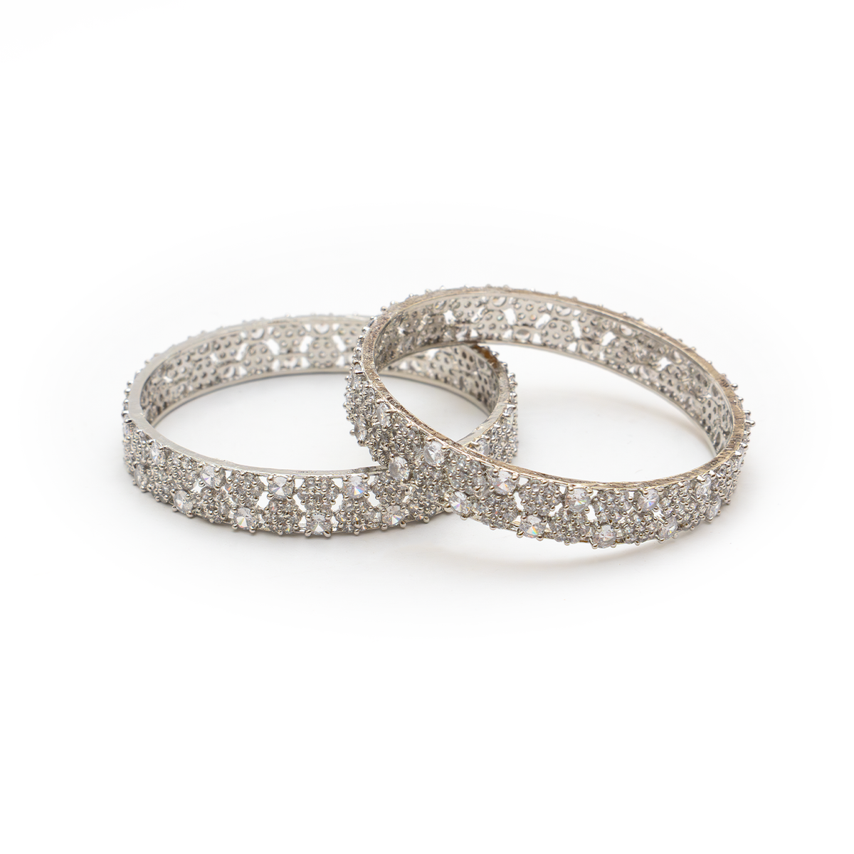Zee Stone Studded bangles in silver plated finish – view 2 of 4