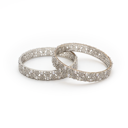 Zee Stone Studded bangles in silver plated finish – view 2 of 4