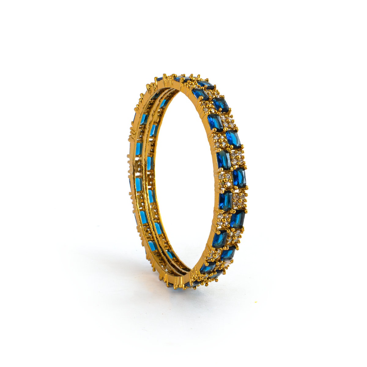 Mehndi Glam CZ bangles in 18K gold plated finish with cubic zirconia (CZ) stones – view 13 of 28