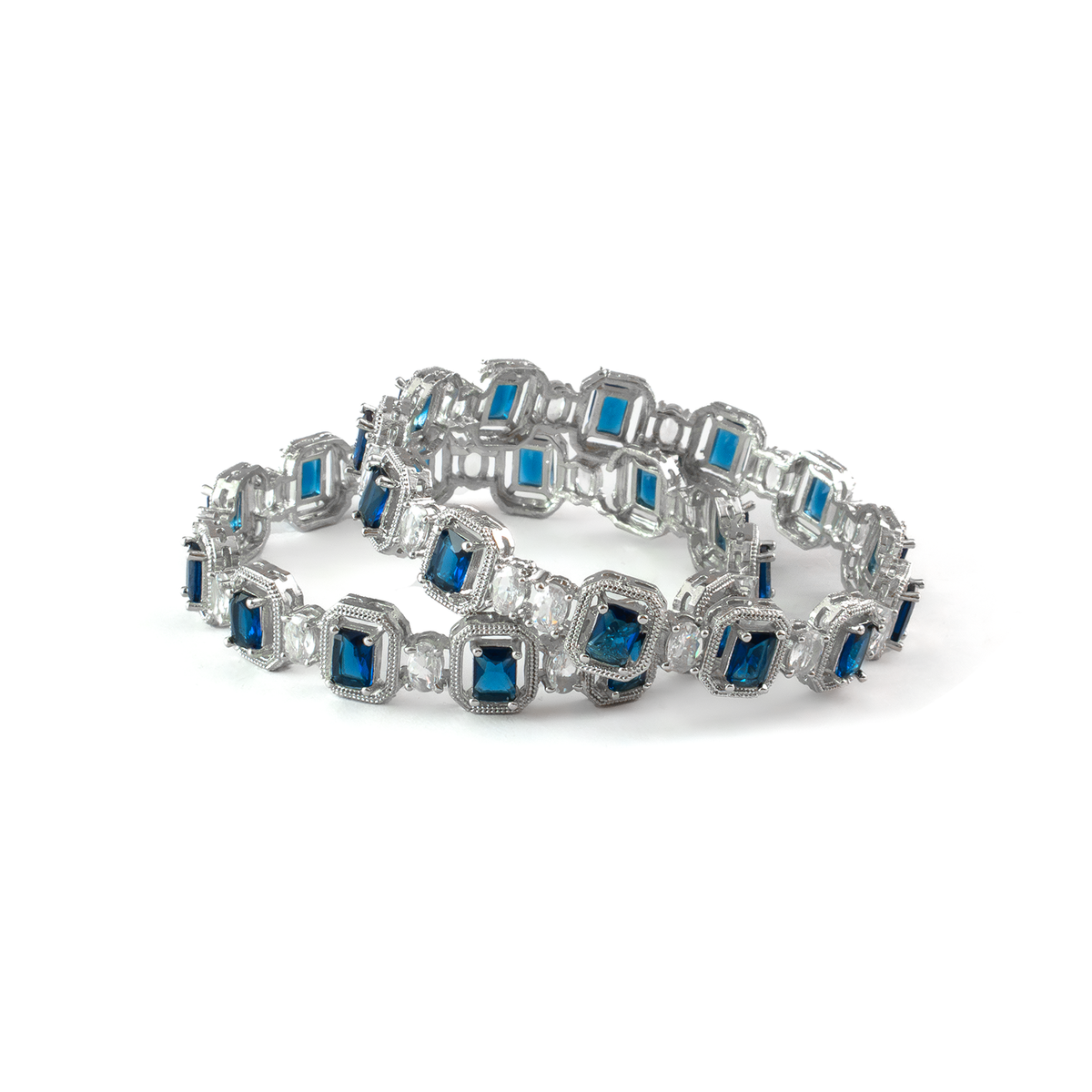 Midnight Petals bangles in silver plated finish – view 10 of 28