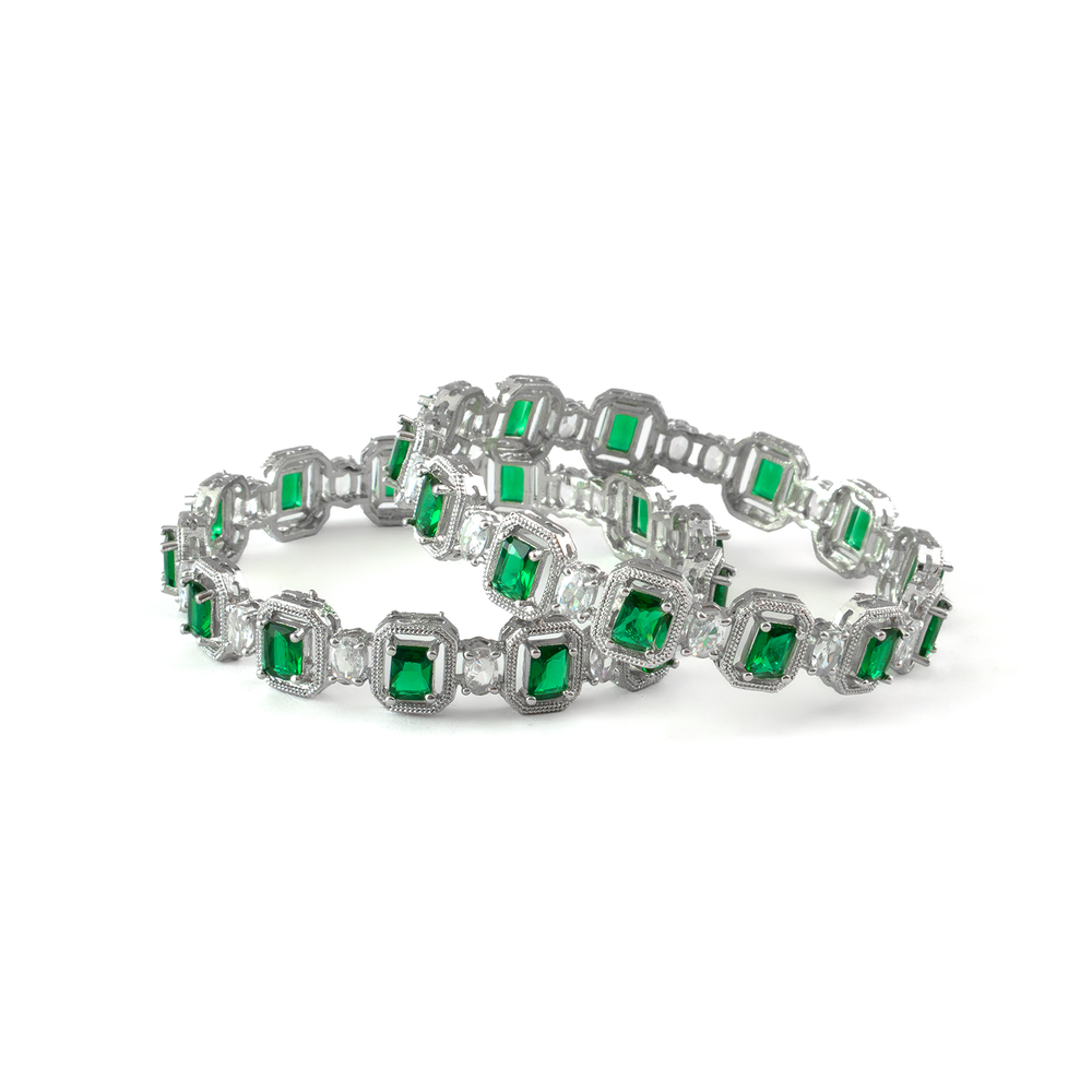 Midnight Petals bangles in silver plated finish – view 9 of 28