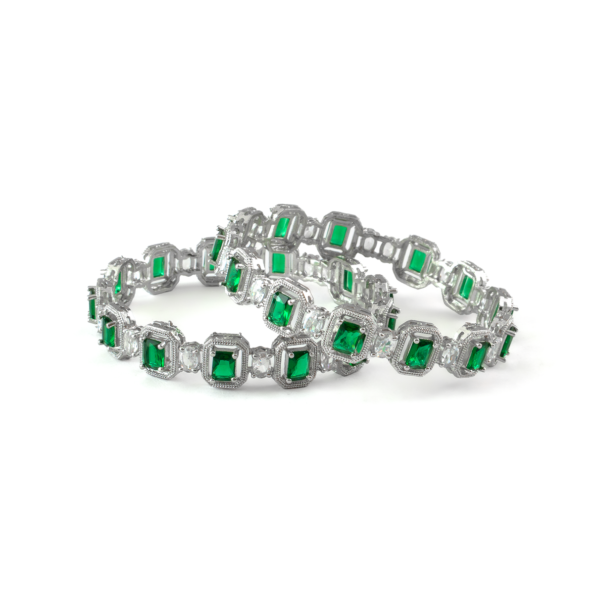 Midnight Petals bangles in silver plated finish – view 9 of 28