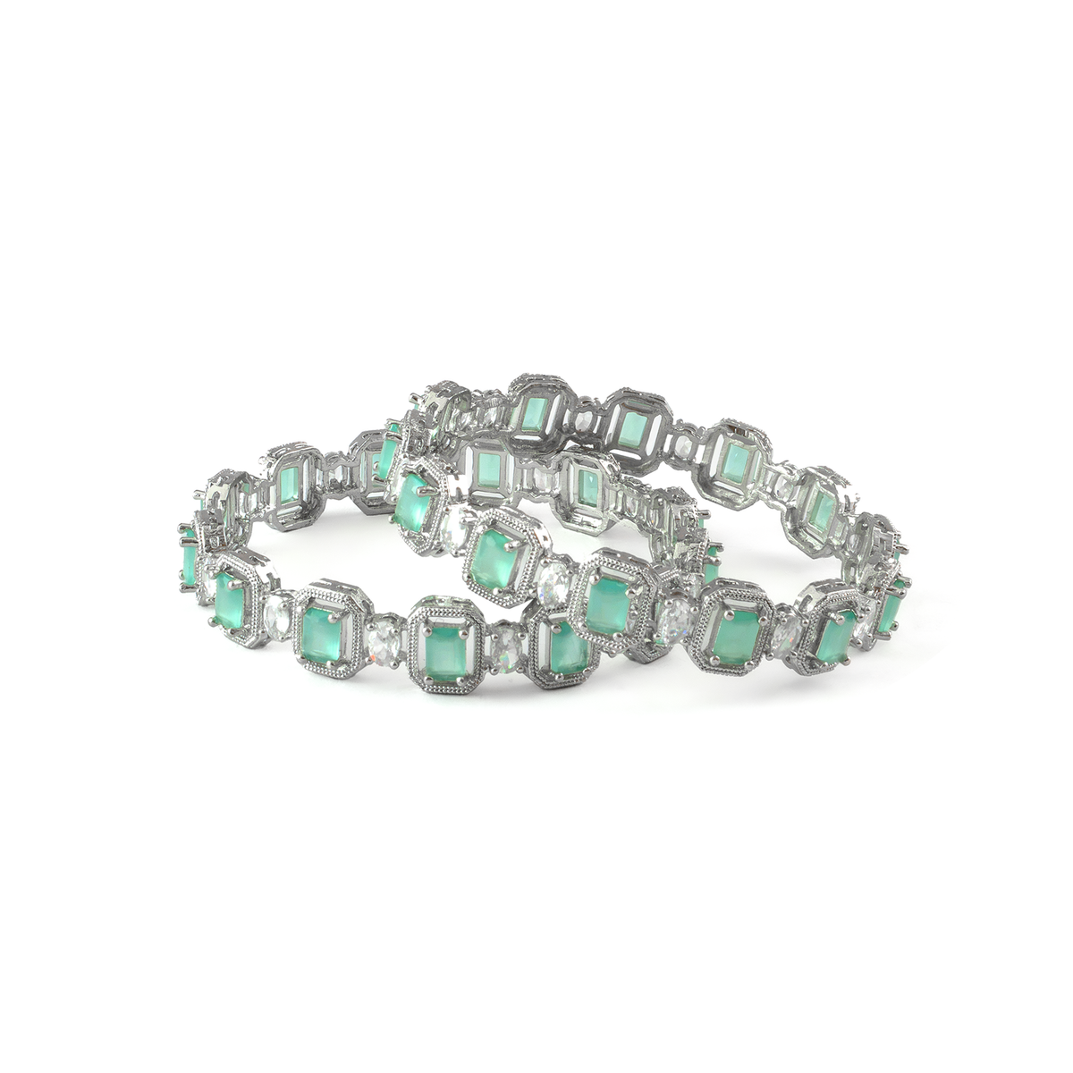 Midnight Petals bangles in silver plated finish – view 14 of 28