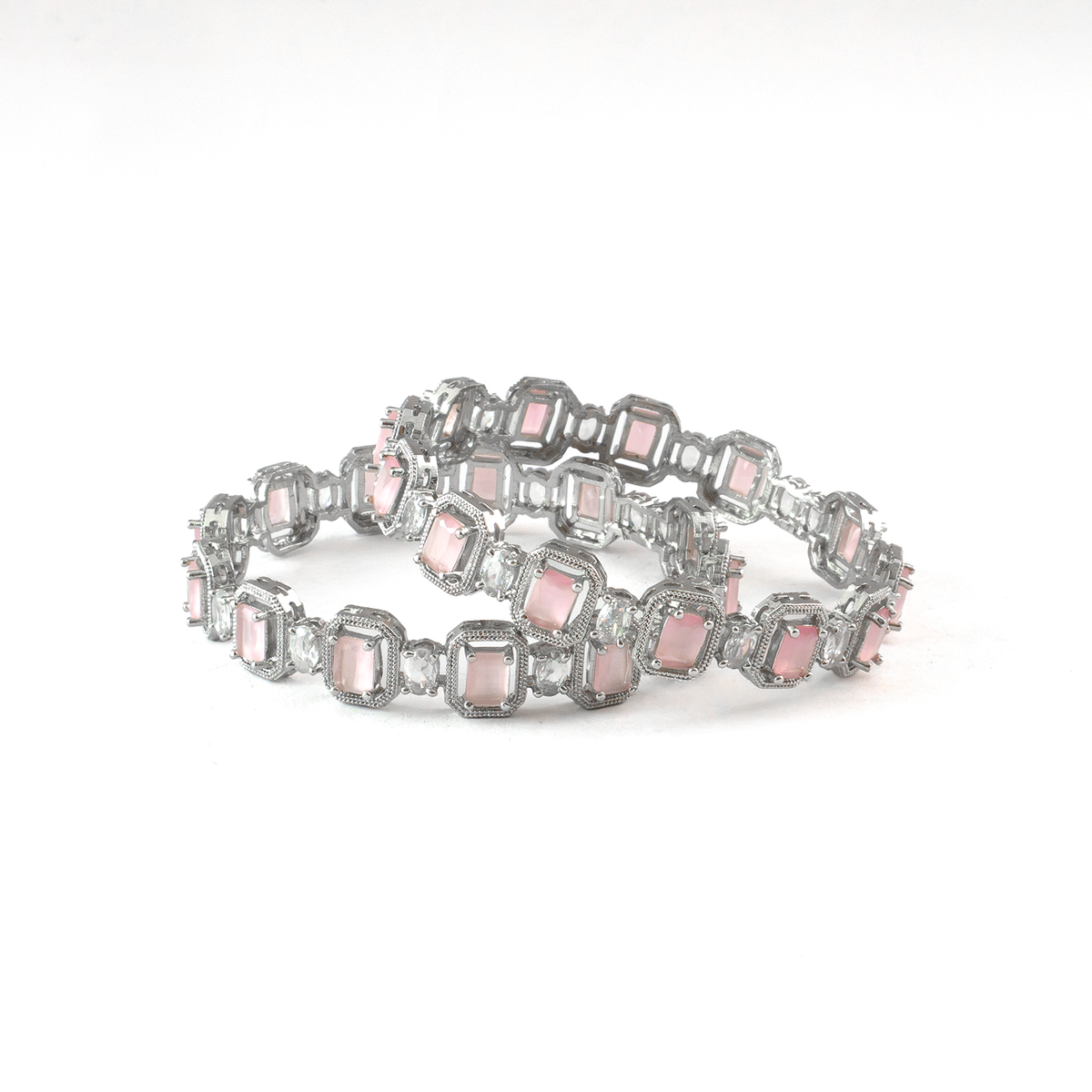 Midnight Petals bangles in silver plated finish – view 2 of 28
