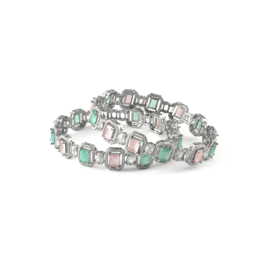 Midnight Petals bangles in silver plated finish – view 18 of 28