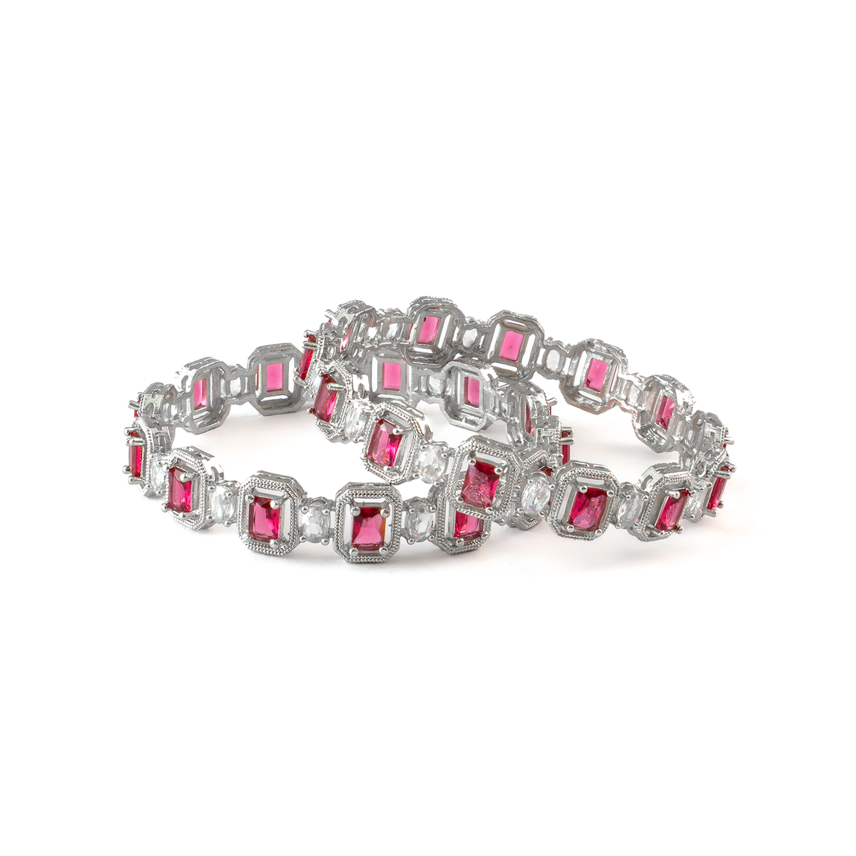 Midnight Petals bangles in silver plated finish – view 22 of 28