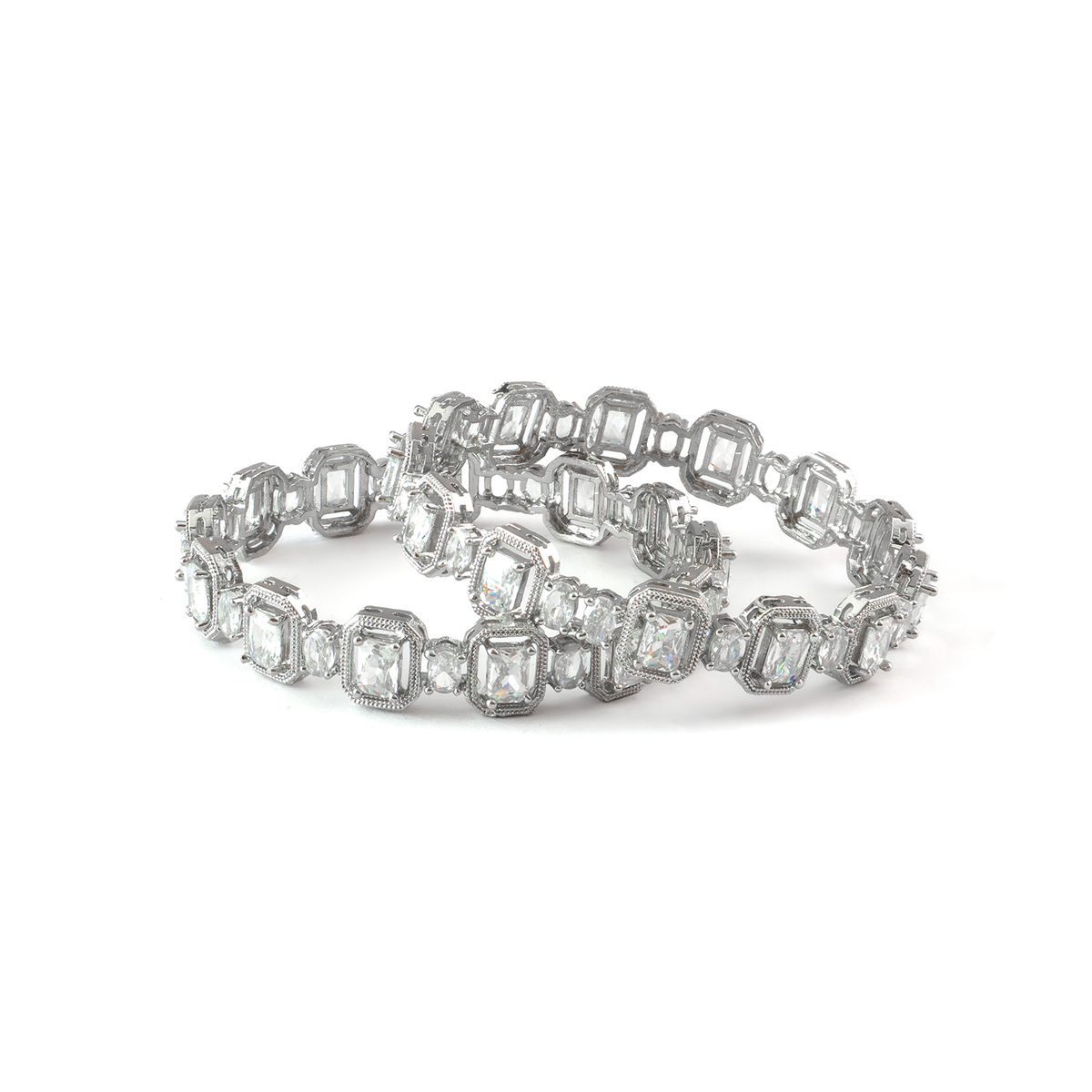 Midnight Petals bangles in silver plated finish – view 26 of 28