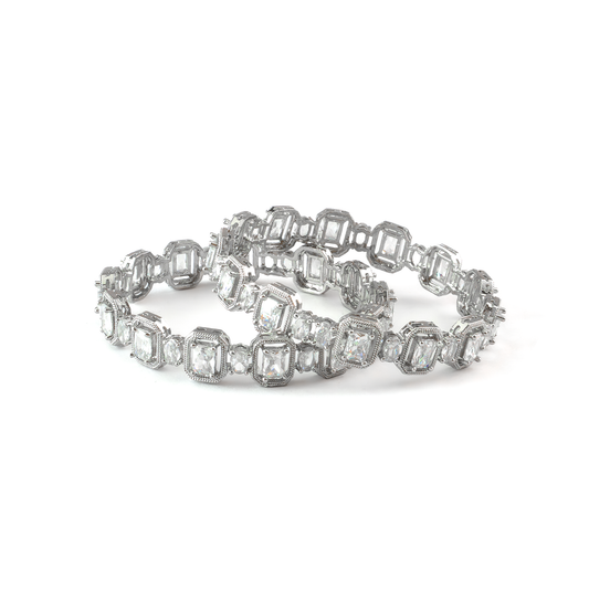 Midnight Petals bangles in silver plated finish – view 26 of 28