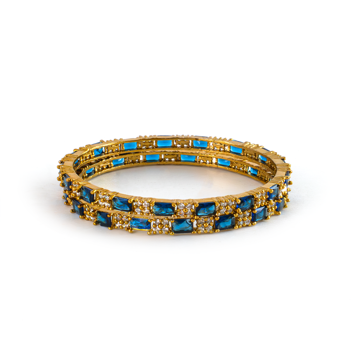 Mehndi Glam CZ bangles in 18K gold plated finish with cubic zirconia (CZ) stones – view 15 of 28