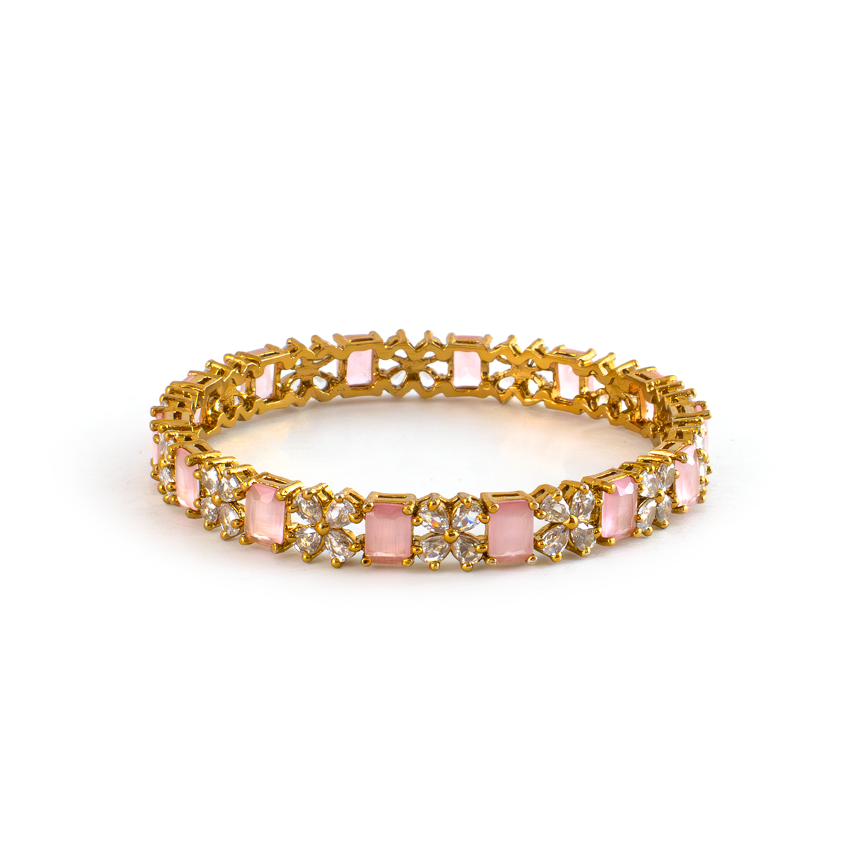 Frost & Flora Zirconia bangles in 18K gold plated finish with cubic zirconia (CZ) stones – view 19 of 20