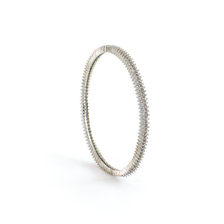 Two-Line Zirconia bangles in silver plated finish with cubic zirconia (CZ) stones