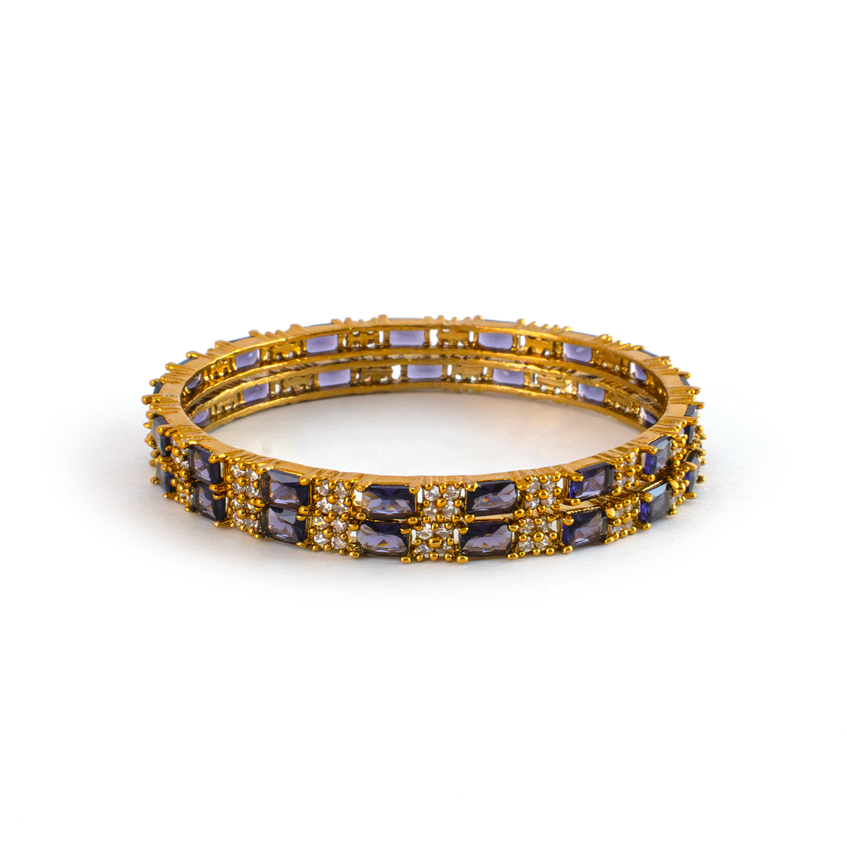 Mehndi Glam CZ bangles in 18K gold plated finish with cubic zirconia (CZ) stones – view 11 of 28
