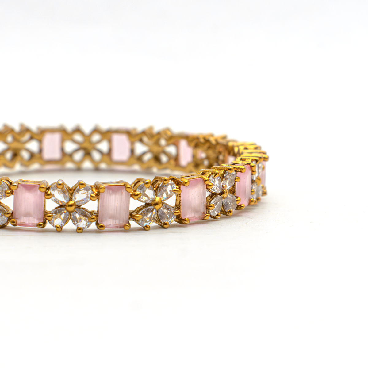Frost & Flora Zirconia bangles in 18K gold plated finish with cubic zirconia (CZ) stones – view 20 of 20