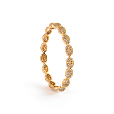 Oval Beaded Studded bangles in gold plated finish