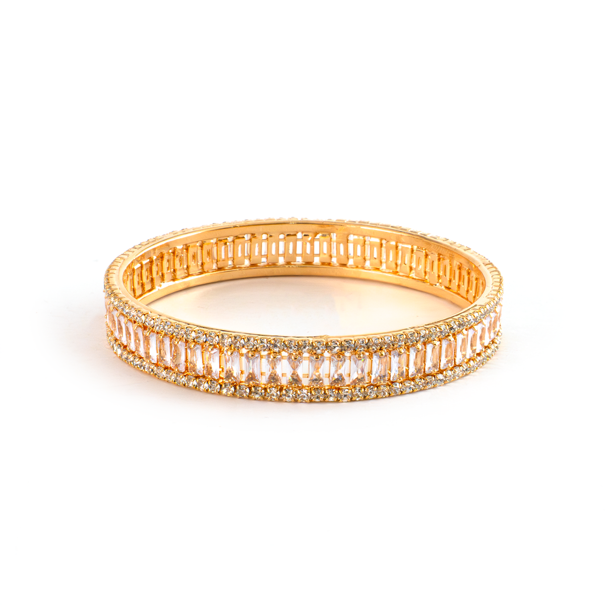 Night Shine Crystal bangles in gold plated finish with shining crystal stones – view 3 of 4