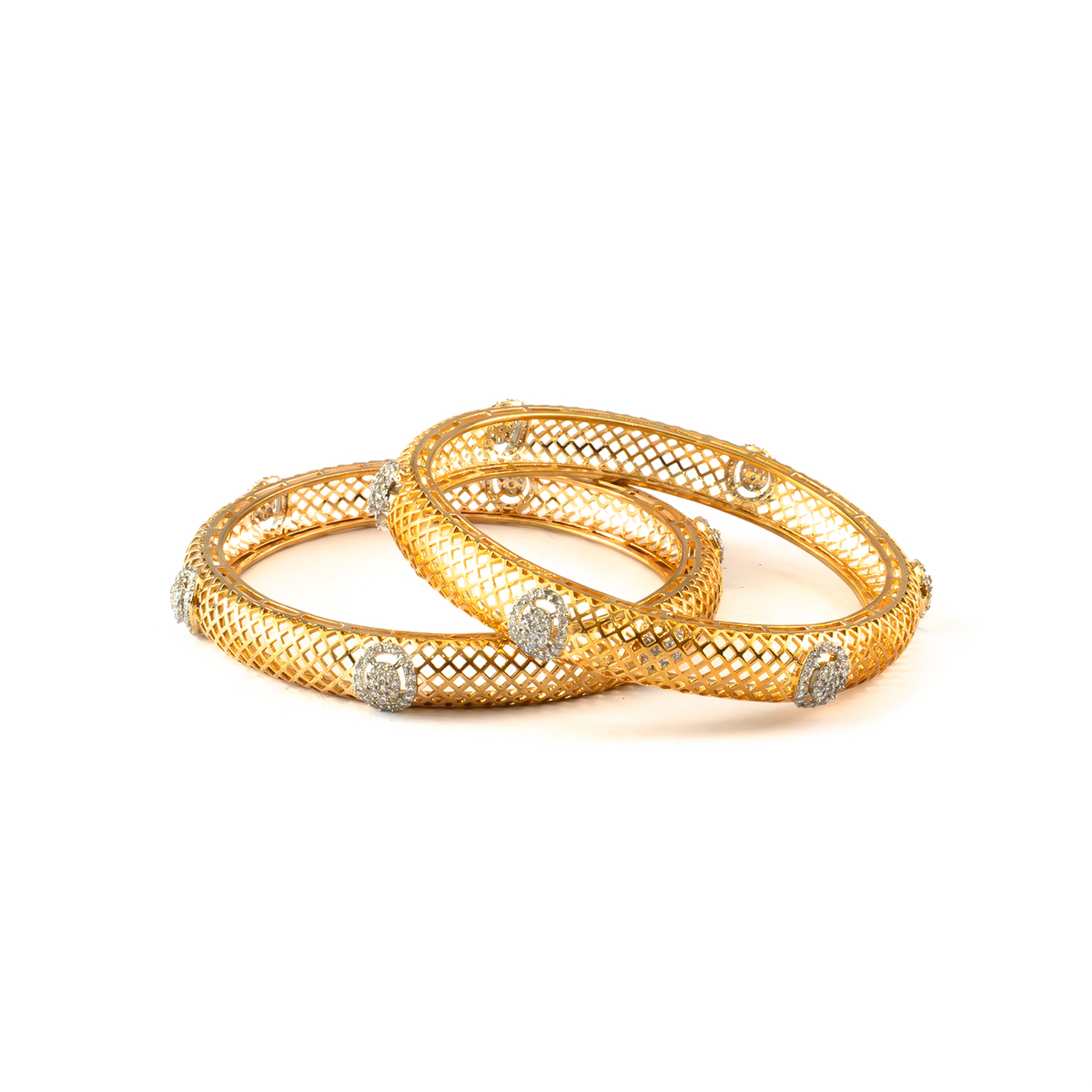 Infinity Sparkle bangles in gold plated finish – view 2 of 4