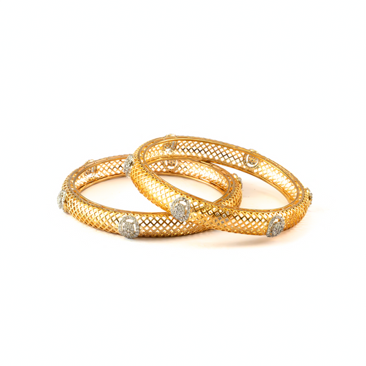 Infinity Sparkle bangles in gold plated finish – view 2 of 4