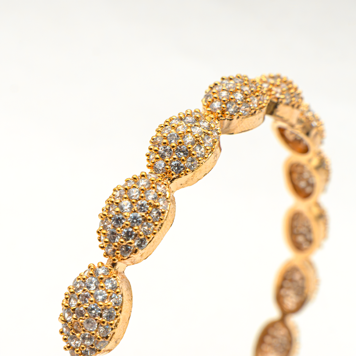 Oval Beaded Studded bangles in gold plated finish – view 4 of 4