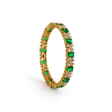 Frost & Flora Zirconia bangles in 18K gold plated finish with cubic zirconia (CZ) stones