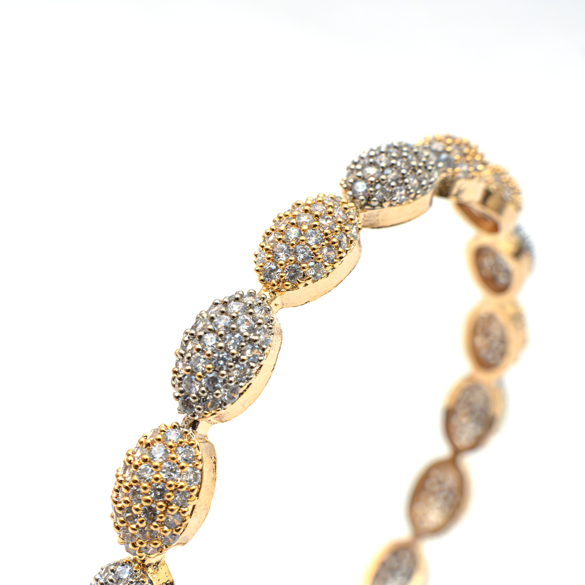 Oval Beaded bangles in dual-tone gold and silver plated finish – view 4 of 4
